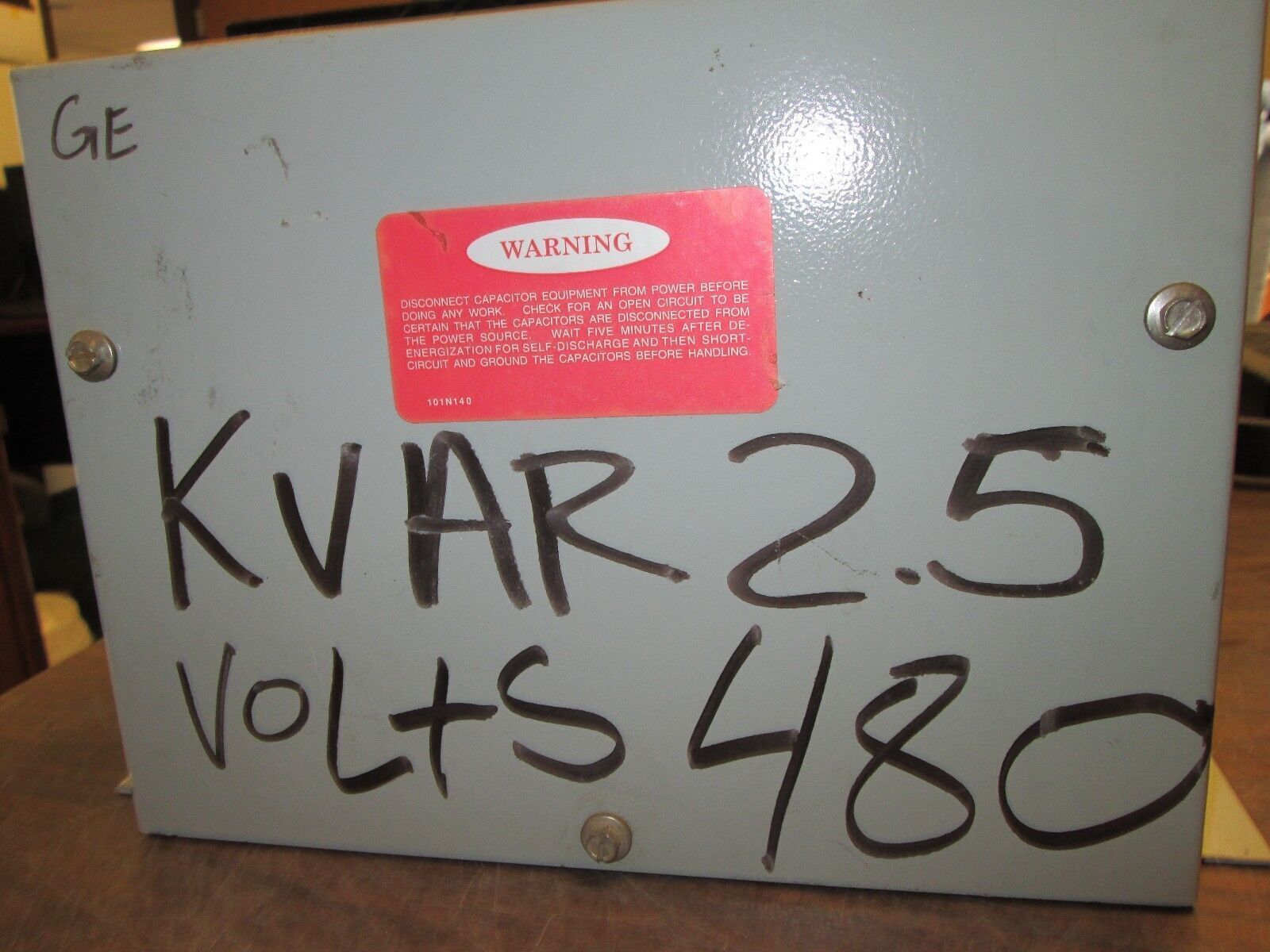 GE Capacitor 65L803TE1 2.5KVAR 480V 60Hz 3Ph Used