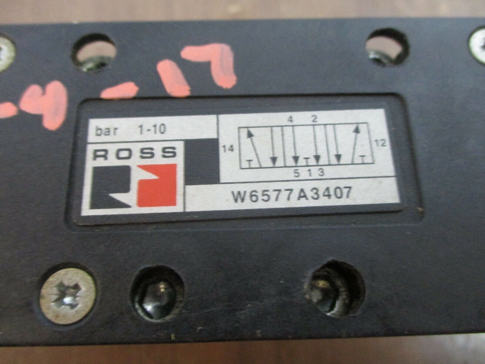 Ross Solenoid Valve W6577A3407 1-10 bar Used