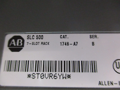 Allen-Bradley SLC 500 PLC Rack w/ Power Supply 1746-A7 / 1746-P2 7-Slot Used