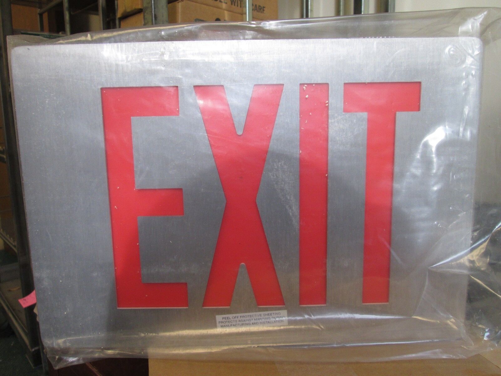 Pathway Single Sided Exit Sign LDX1CR 120/277VAC Red Light LED New Surplus