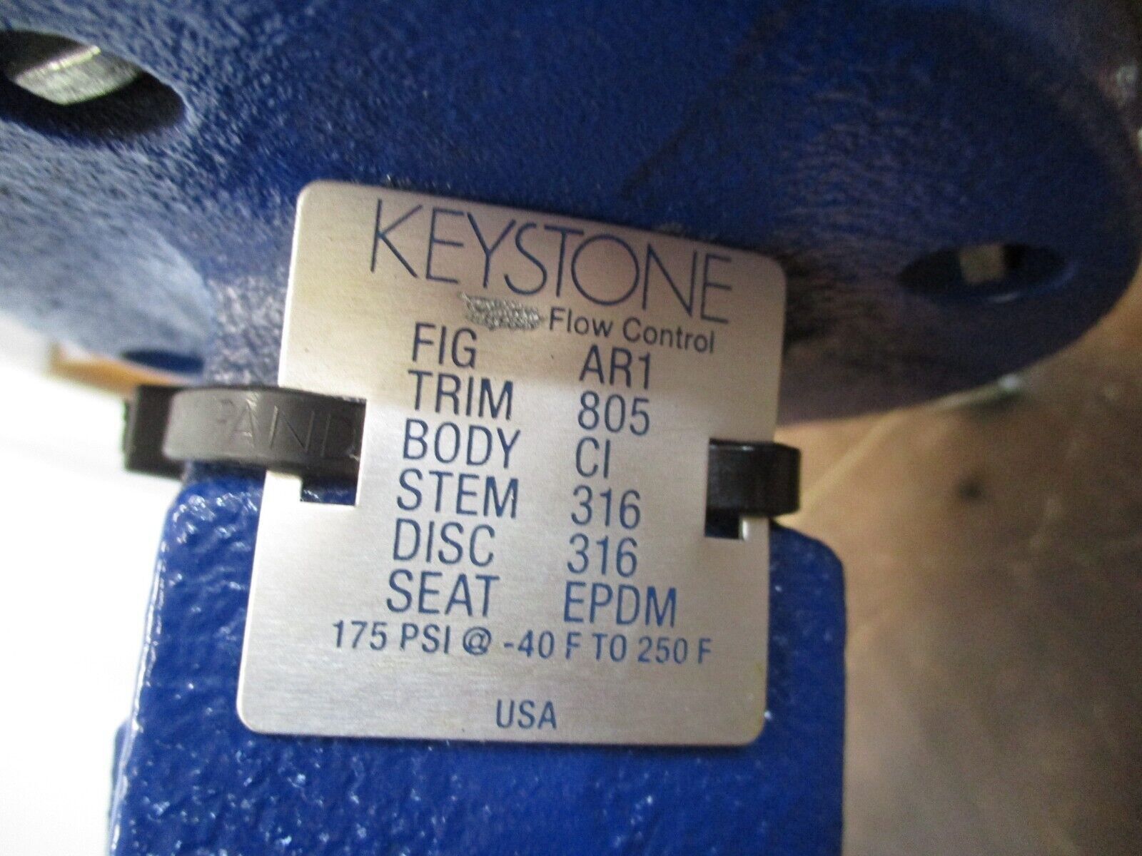 Keystone Butterfly Valve AR1 Size: 4" New Surplus