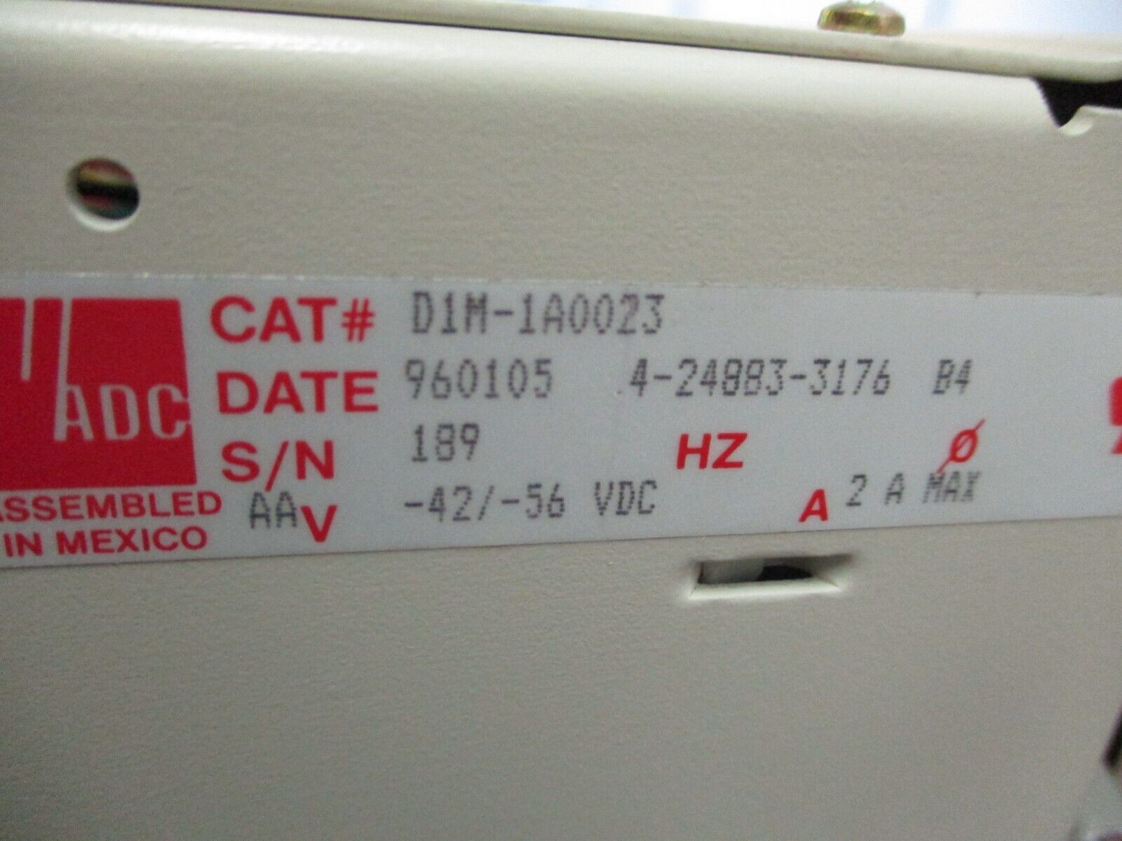 ADC DSX-1 Cross Connect D1M-1A0023 42/56VDC 2A Used