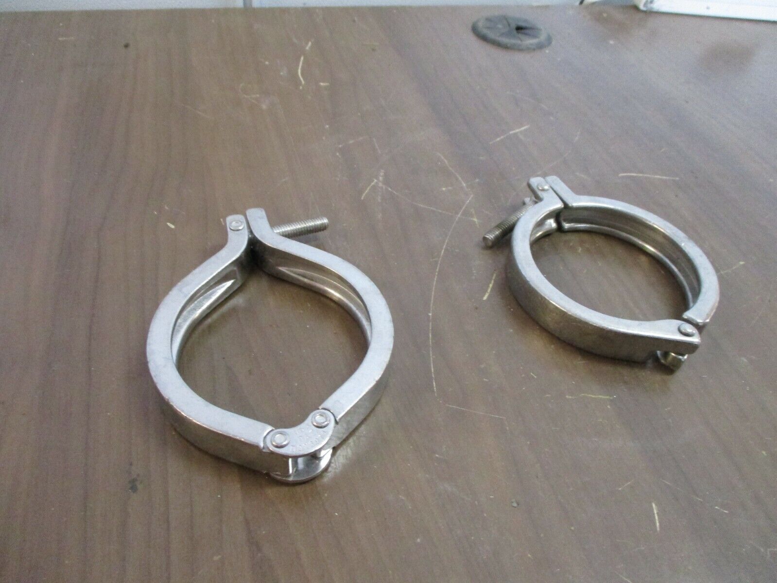 Misc. Brand Stainless Steel Sanitary Clamp Size: 3" *No Wingnut* *Lot of 2* Used
