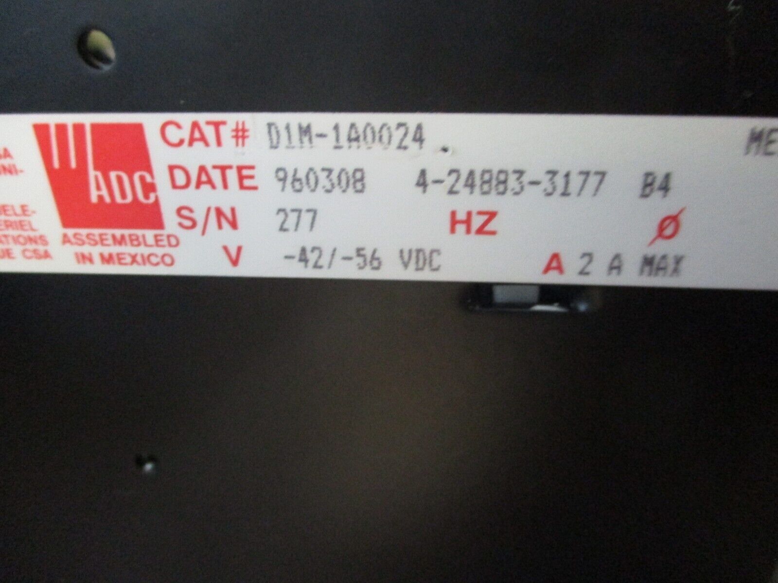 ADC DSX-1 Cross Connect D1M-1A0024 42/56VDC 2A Used