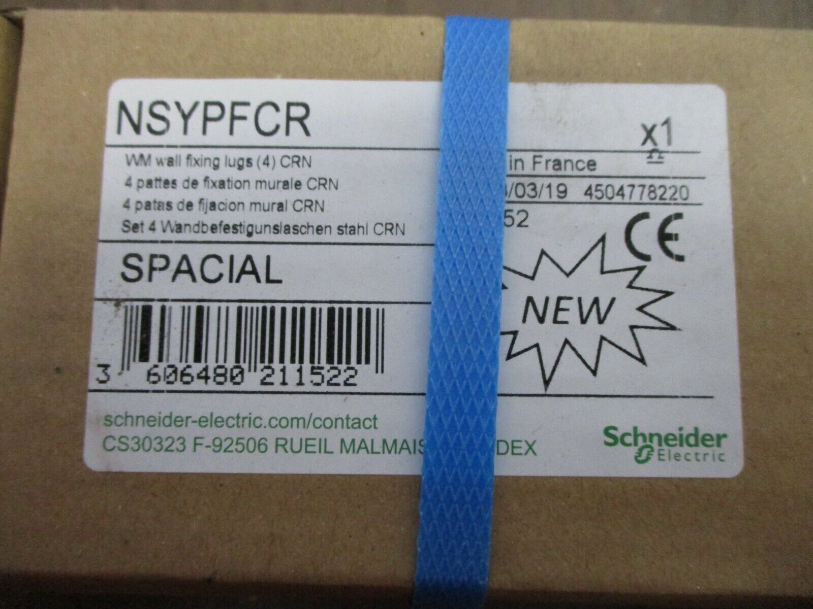 Schneider Wall Fixing Lugs NSYPFCR *2 Sets of 4* New Surplus
