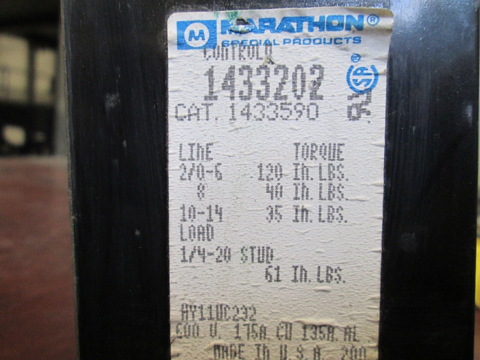 Marathon Terminal Block 1433202/1433590 Used