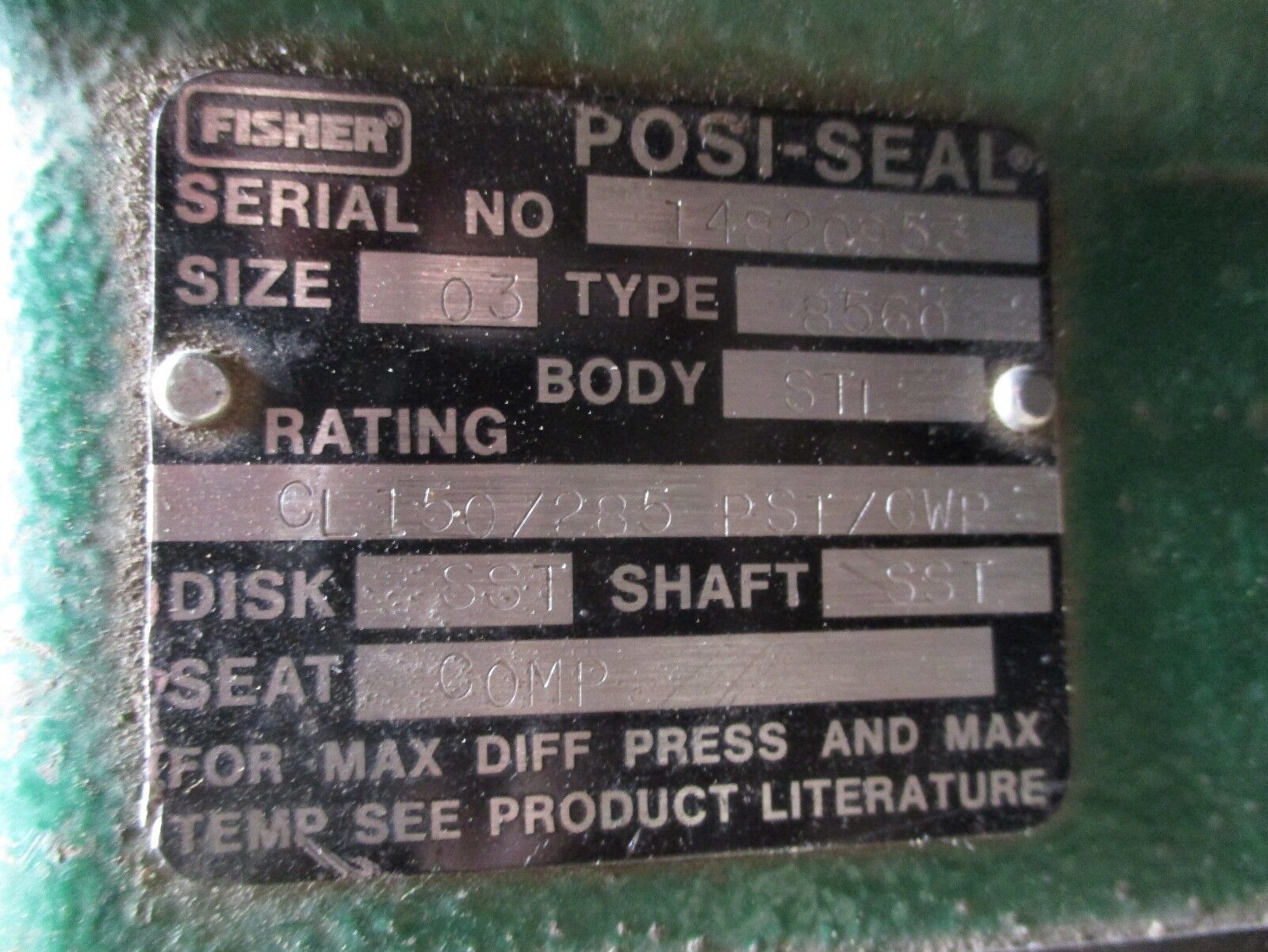 Fisher Diaphragm Control Valve 1052 / 8560 Size 33 / 3" Used