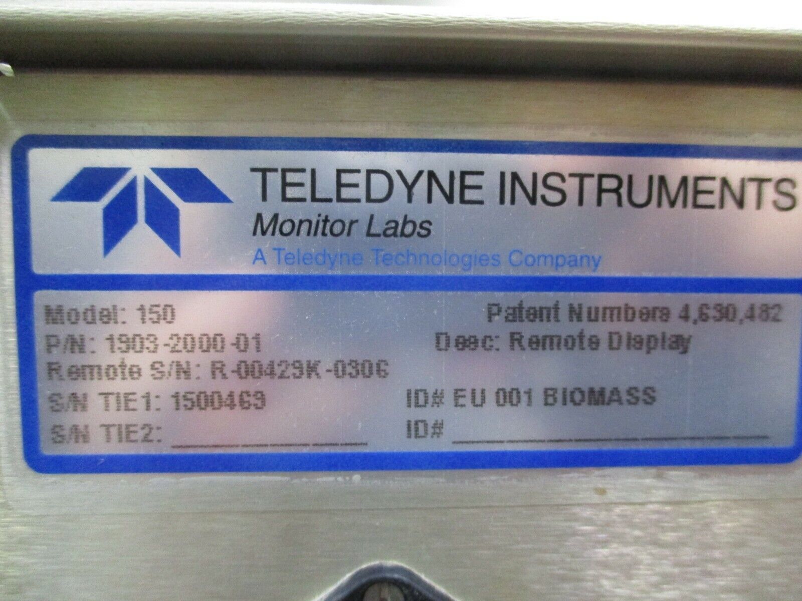 Teledyne Instruments Model 150 Enhanced Remote Panel 1903-2000-01 Used