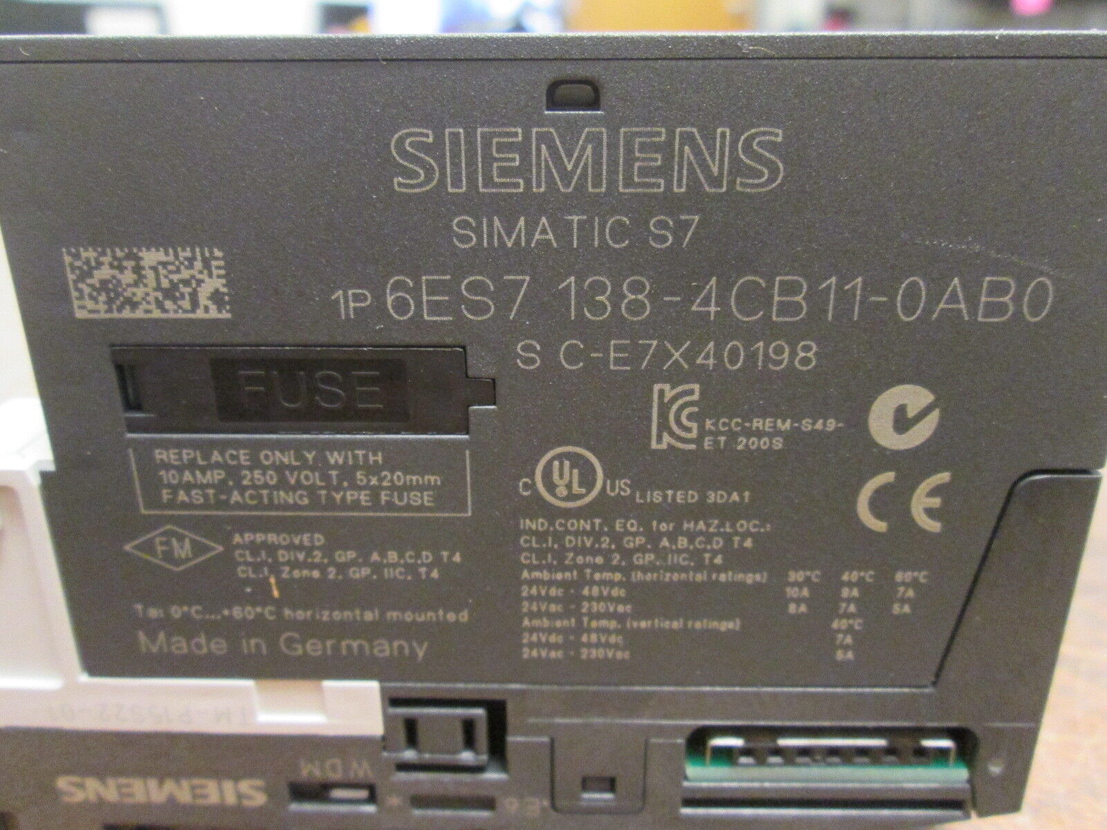 Siemens Simatic S7 Power Module 6ES7 138-4CB11-0AB0 24-48VDC 24-230VAC Used