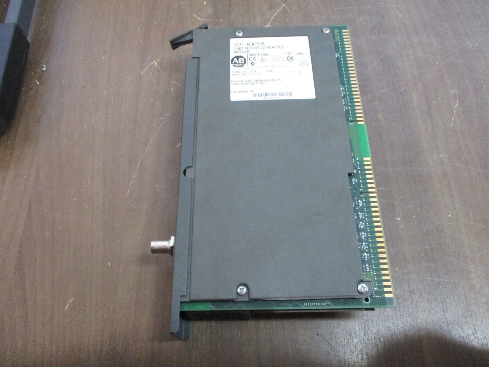 Allen-Bradley CNET Remote I/O Adapter Module 1771-ACN15 Ser. B F/W. Rev. L Used