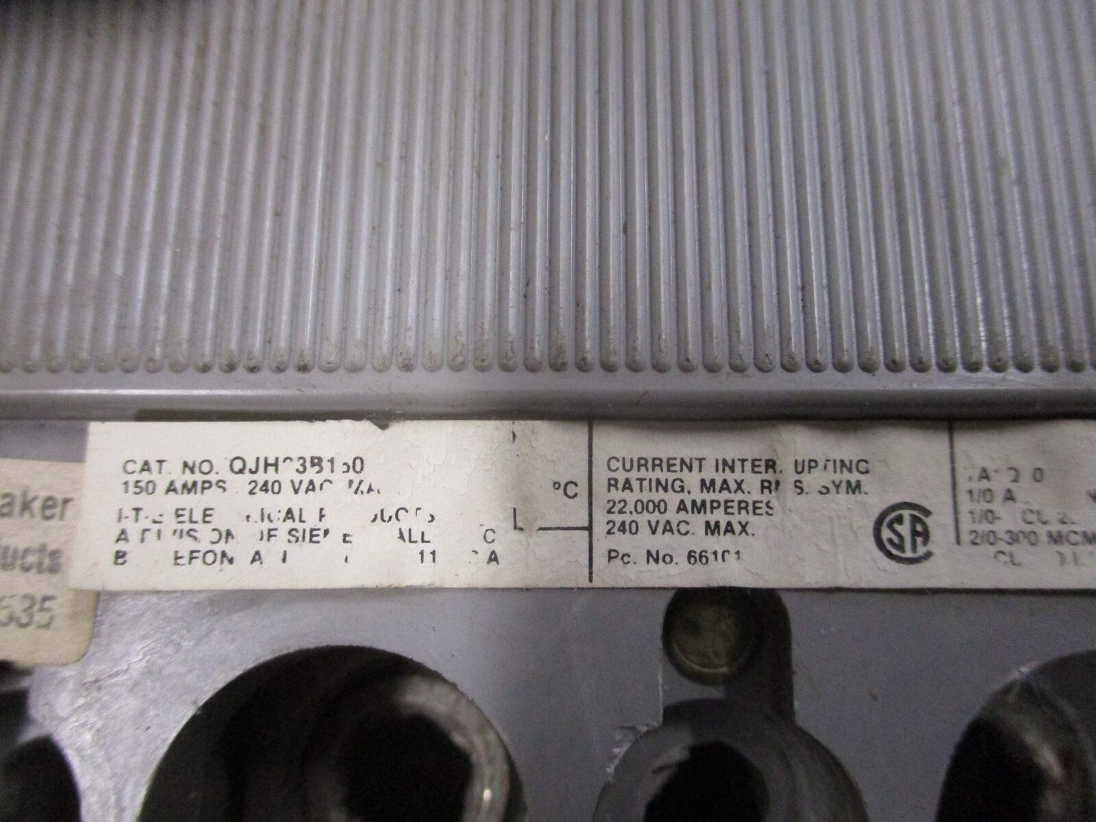 Siemens Circuit Breaker QJH23B150 150A 3P 240V Used