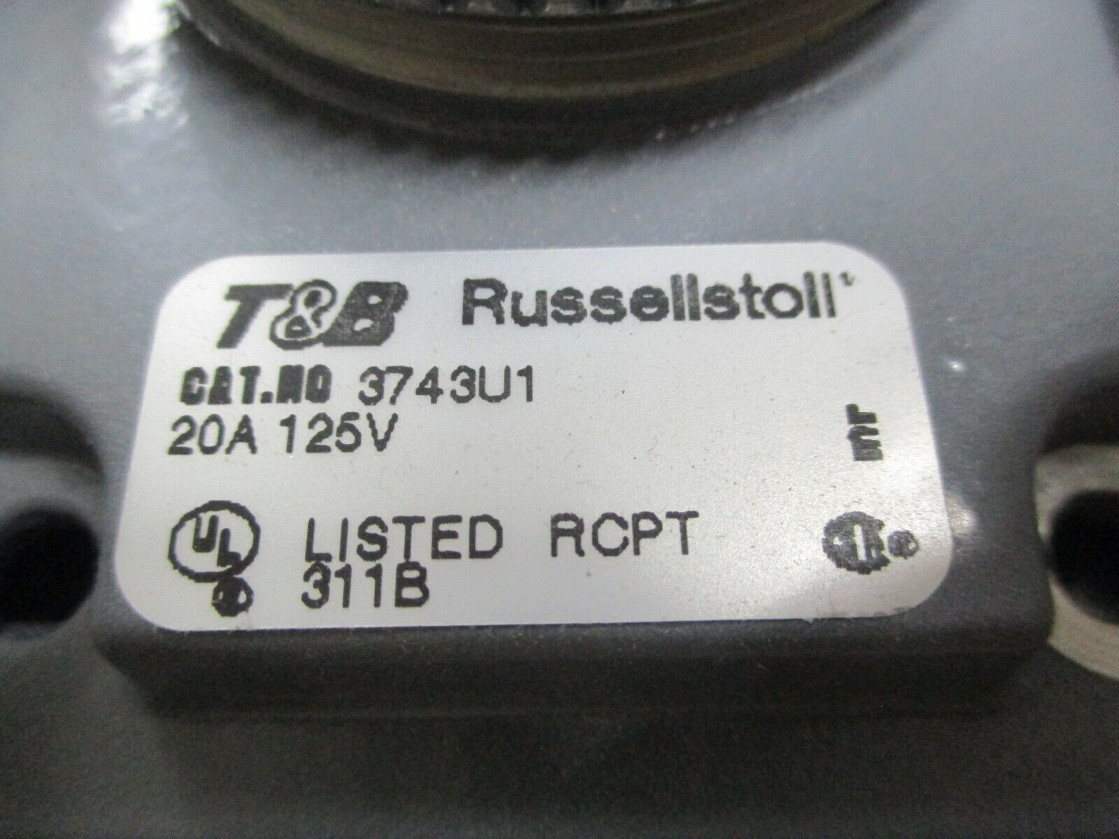 Russellstoll Receptacle 3743U1 20A 125V 2W 3P New Surplus