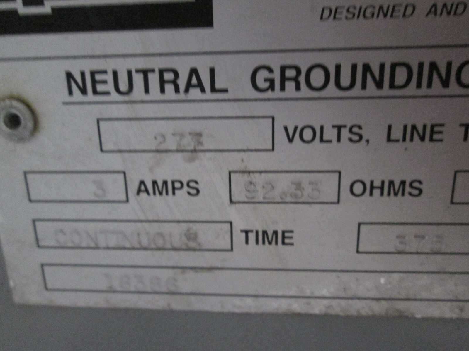 IPC Power Resistors Neutral Grounding Resistor 92.33 Ohms 277V 3A Used