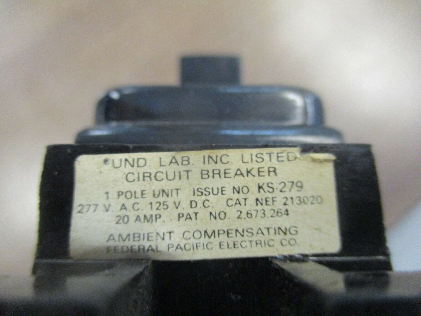 FPE Circuit Breaker NEF213020 20A 277V 1P *Lot of 4* Used