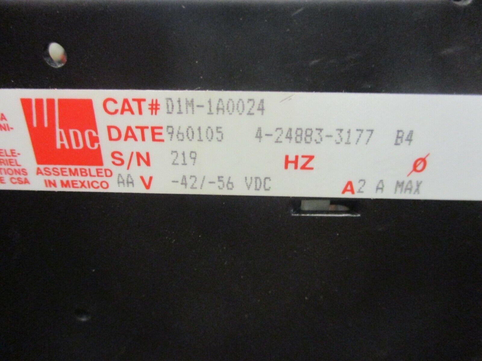 ADC DSX-1 Cross Connect D1M-1A0024 42/56VDC 2A Used