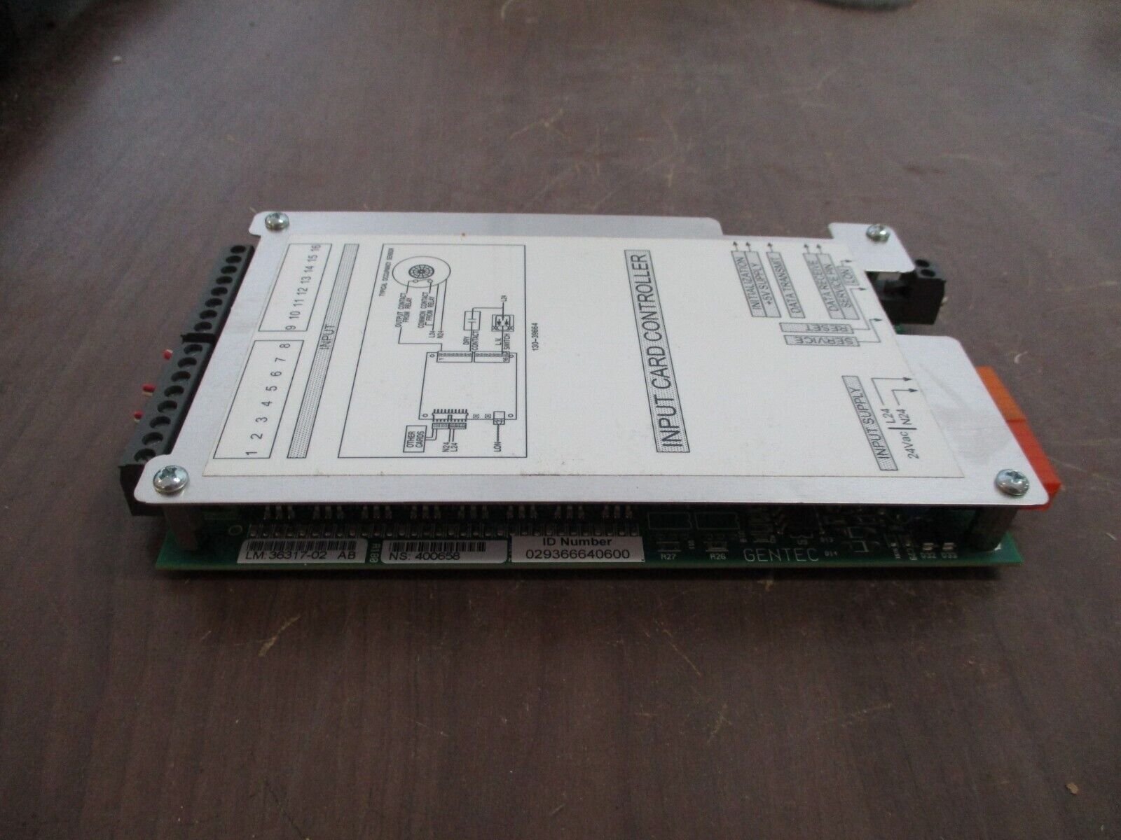 Gentec Input Card Controller 36317-02 AB Used