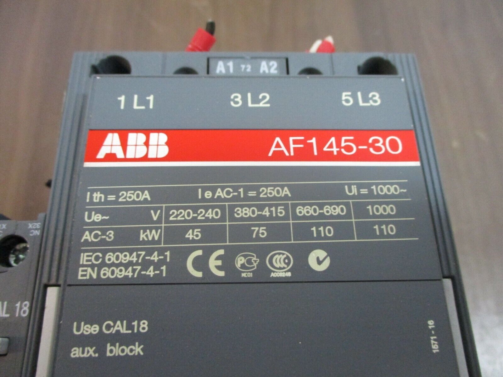 ABB Contactor AF145-30 20-60VDC Coil 230A 600V Used
