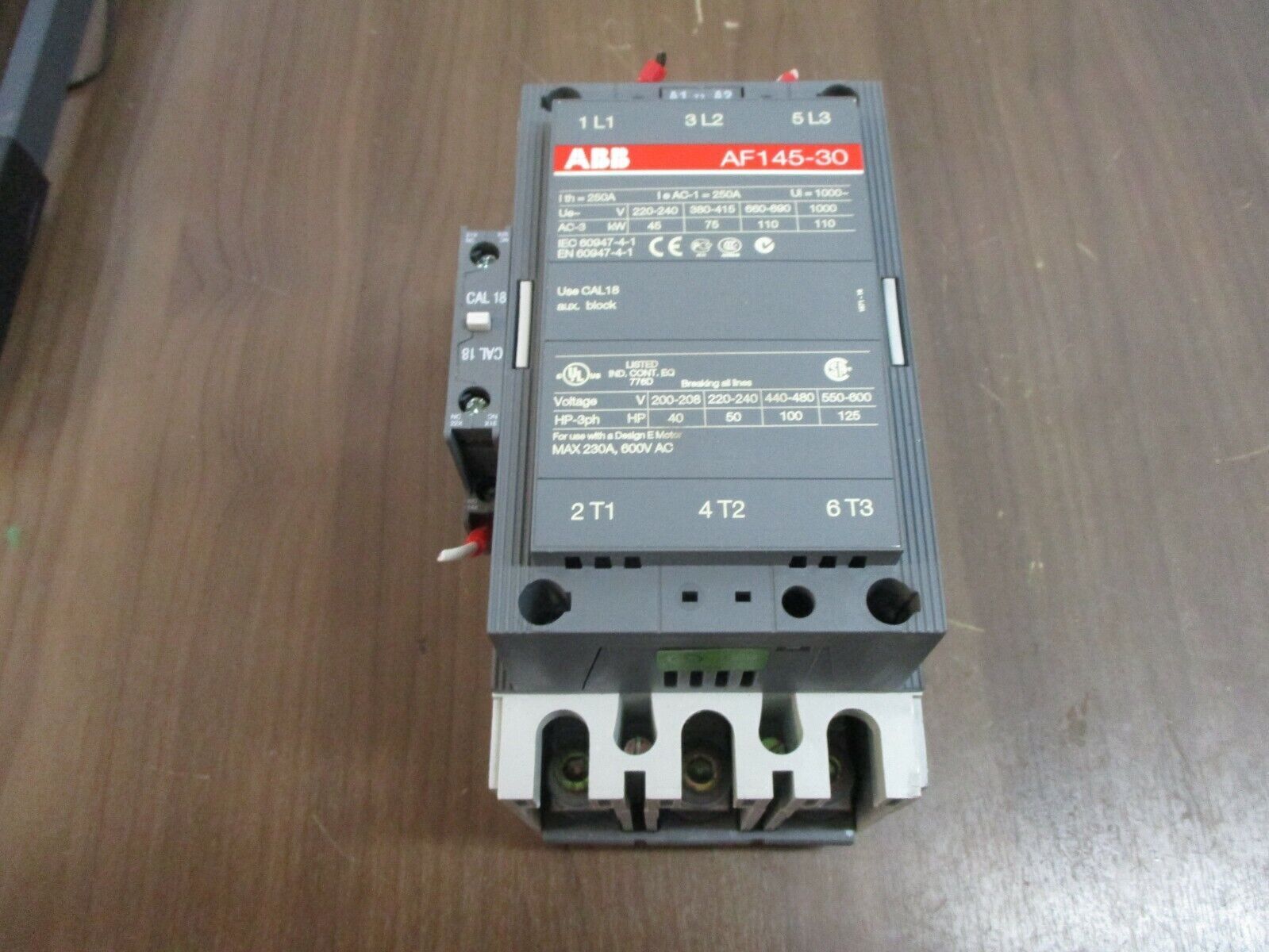 ABB Contactor AF145-30 20-60VDC Coil 230A 600V Used