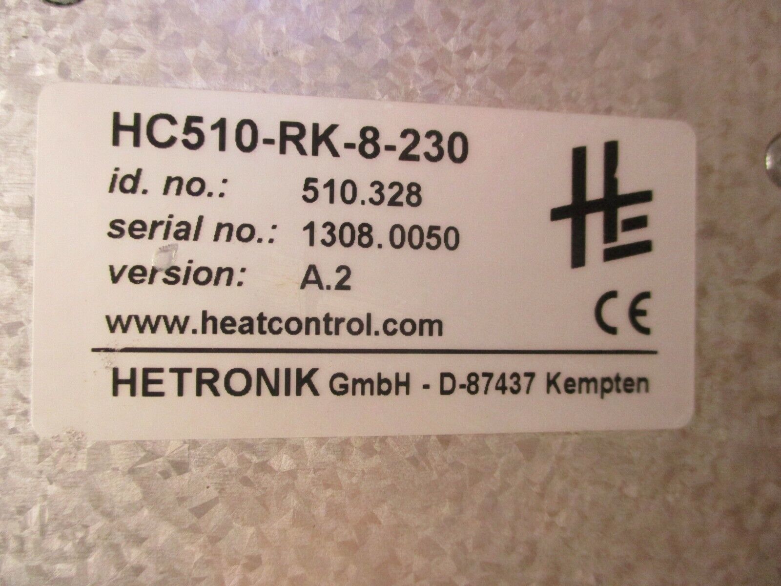 Hetronik PLC Rack HC510-RK-8-230 Ver. A.2 8-Slot Used