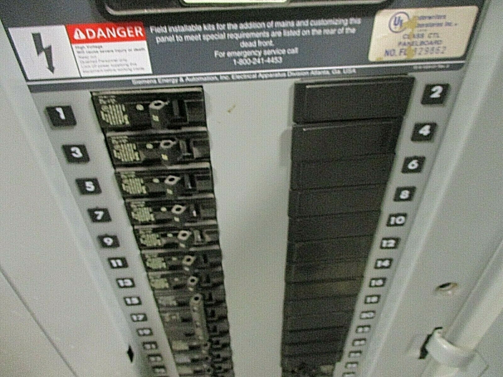 Siemens Main Lug Breaker Panel I1X42MC250A 250A Max 208Y/120 3Ph 4W Used