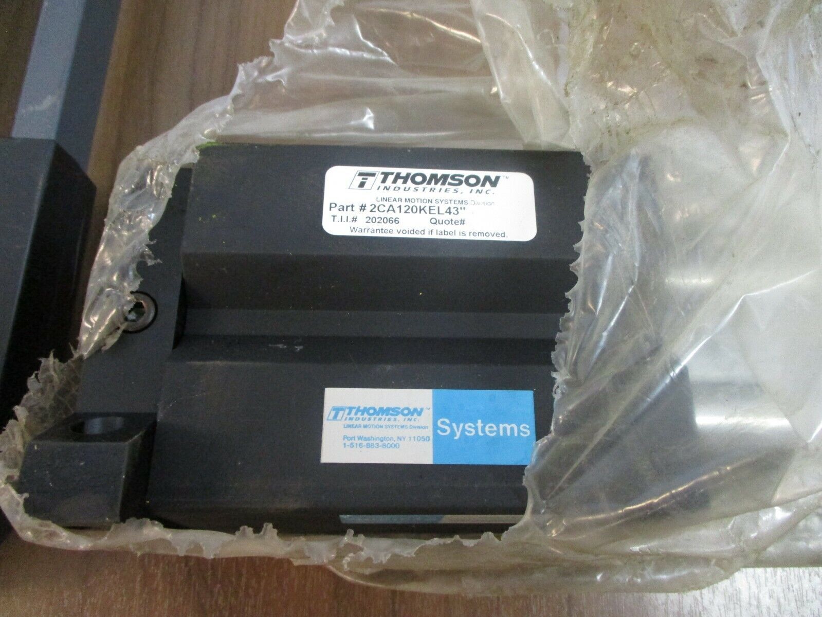 Thomson Quickslide Linear Motion System 2CA120KEL43" Length: 43" Used