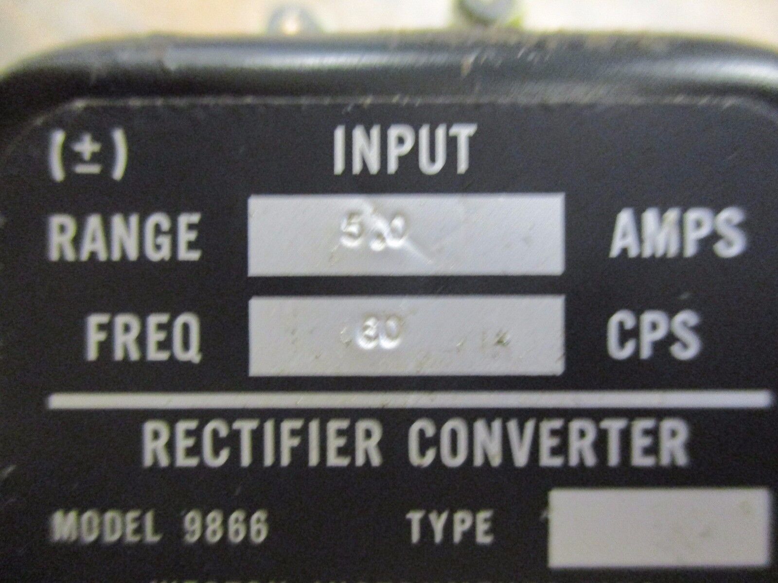 Weston Rectifier Converter 9866 Range: 5A 60Hz Output: 500mV Used