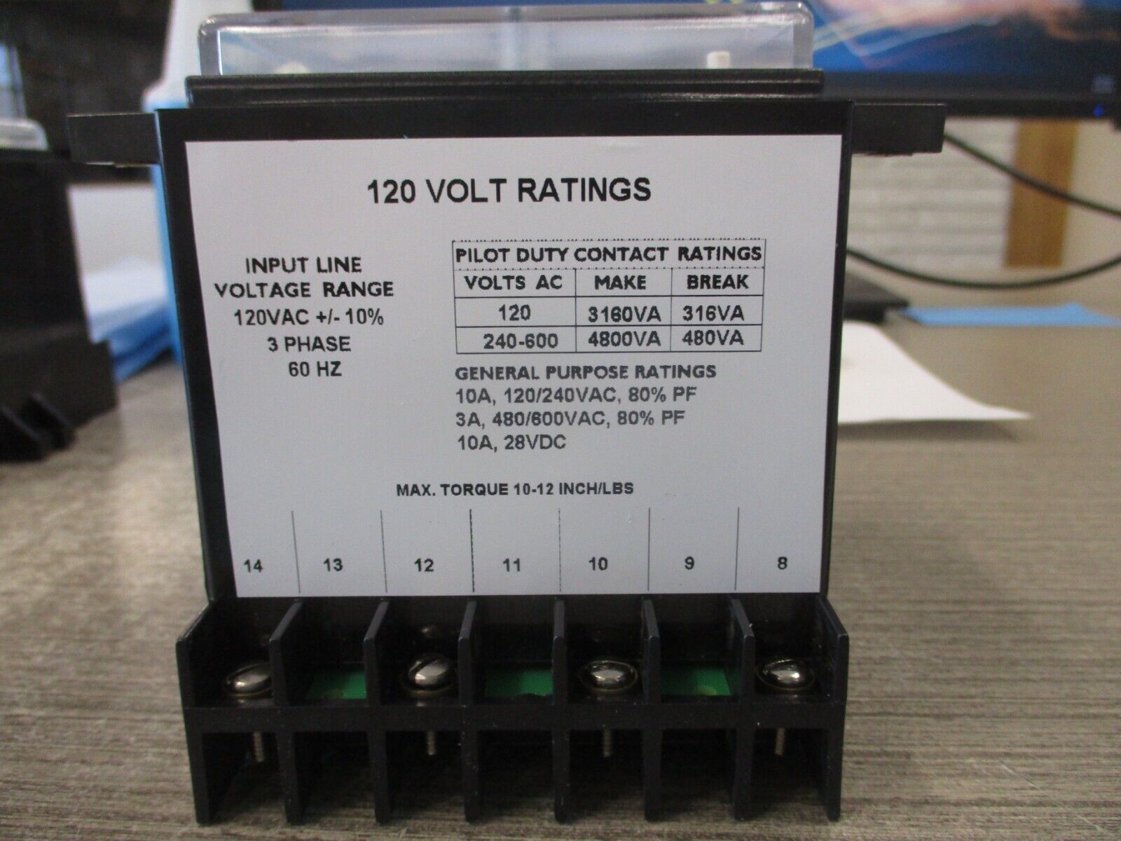 Instrument Transformers Phase Voltage Relay SPVRA-120 120V 3Ph 60Hz Used