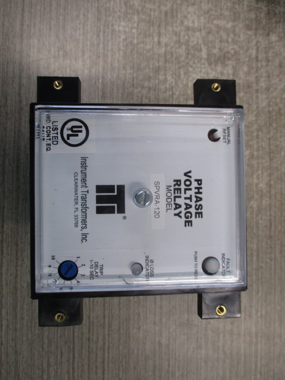 Instrument Transformers Phase Voltage Relay SPVRA-120 120V 3Ph 60Hz Used