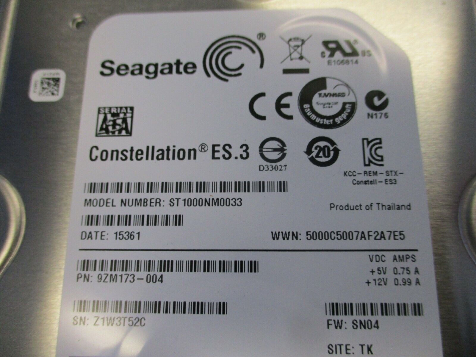 SNT Mobile Rack w/ Hard Drive ST-135SATA-T V1.31 SATA Interface 1TB Used