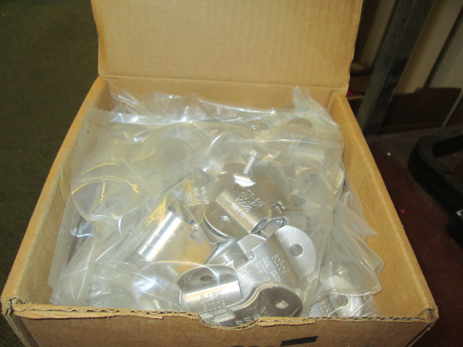 Cooper B-Line Pipe Clamp B2008AL Size: 1/2" "Box of 100" New Surplus