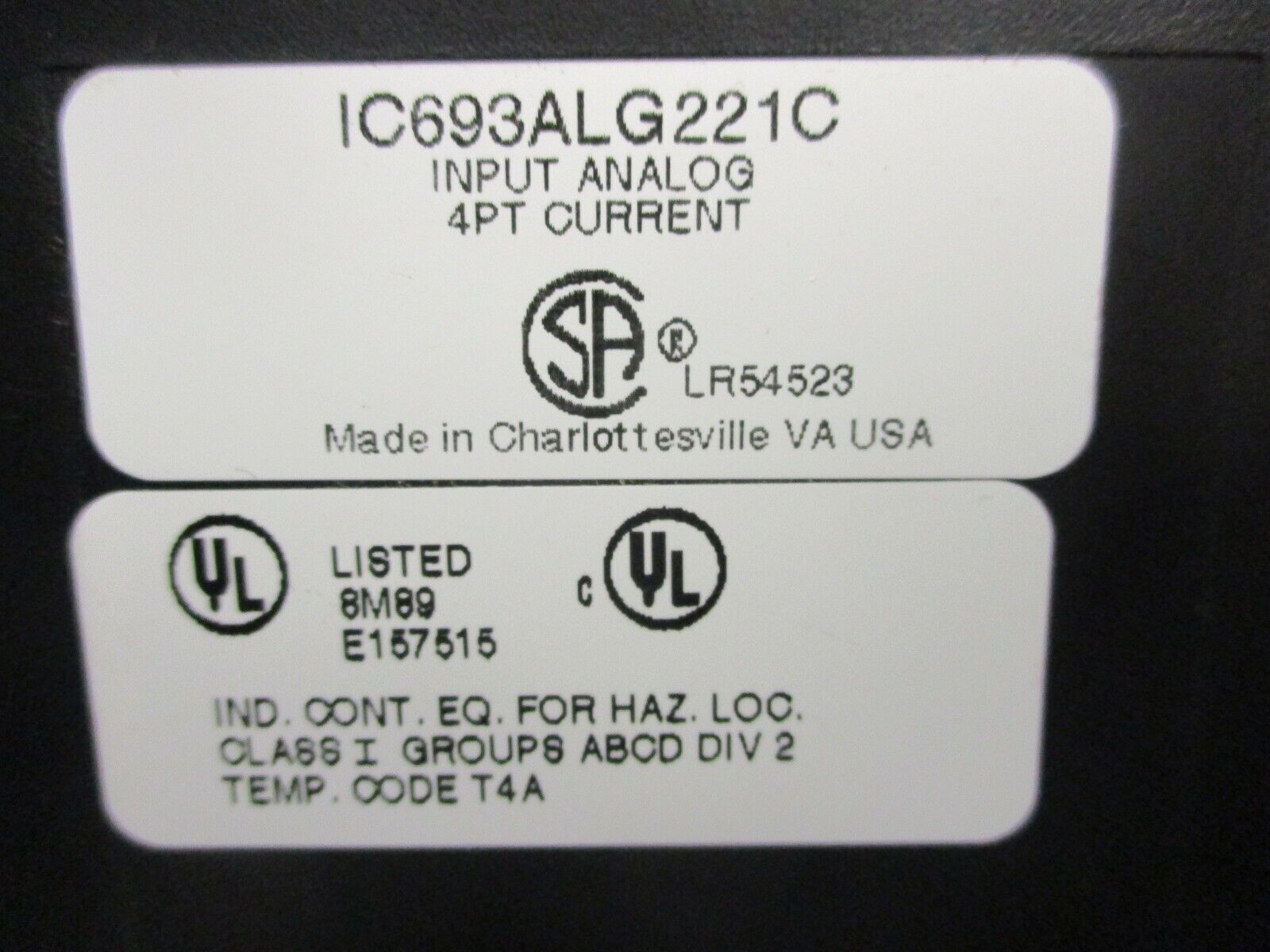 GE Fanuc Analog Input Module IC693ALG221C 4PT Current Used