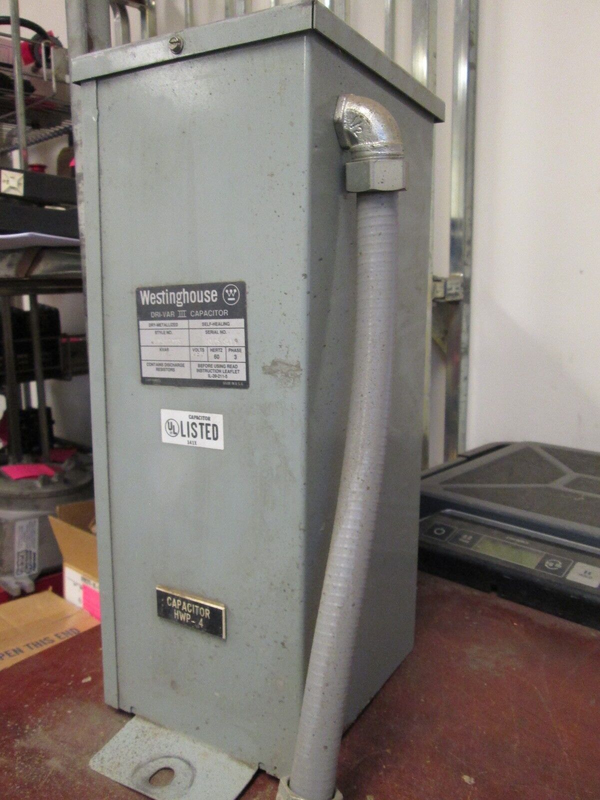 Westinghouse Dri-Var III Capacitor 4803U0075 7.5 KVAR 480V 60Hz 3Ph Used
