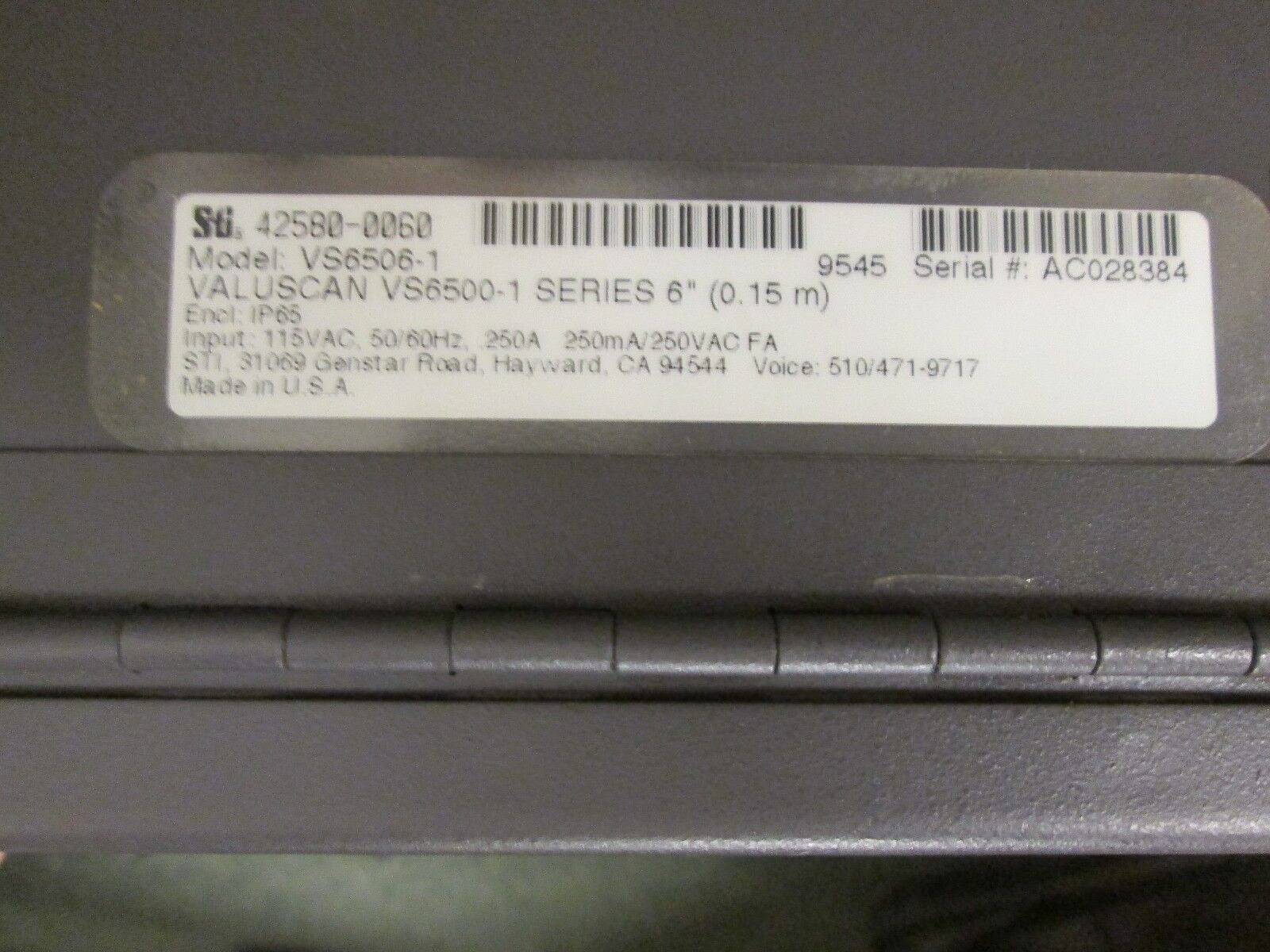 Valuscan Light Curtain VS6500-1 Series VS 6506-1 (2) 6" Receivers Used