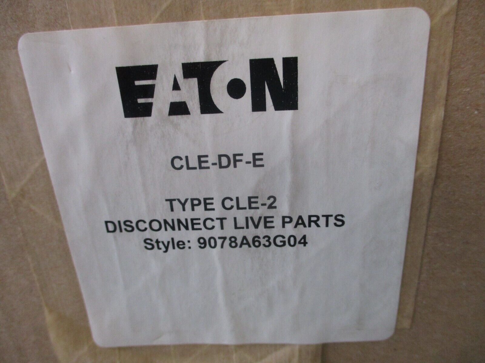 Eaton Type CLE-2 Disconnect Live Parts CLE-DF-E Style: 9078A63G04 New Surplus