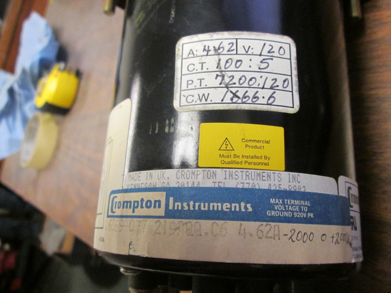 Crompton Kilowattmeter 6969-077 219AQQ.C6 120V 4.62A Used