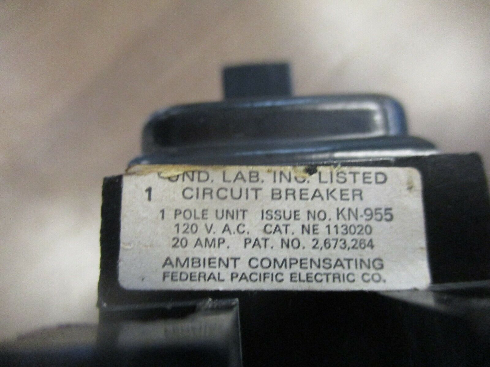 FPE Circuit Breaker NE113020 20A 120V 1P *Lot of 2* Used