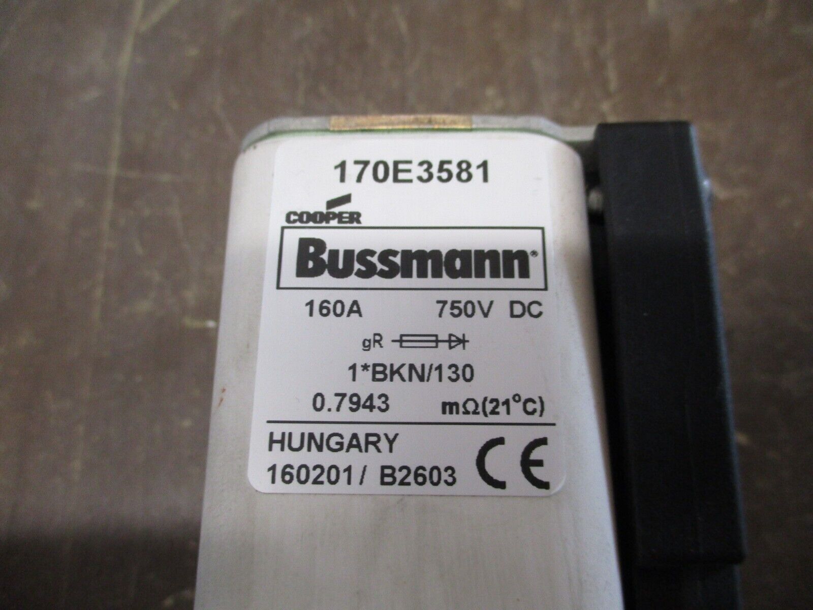 Cooper Bussmann Fuse 170E3581 160A 750V Used
