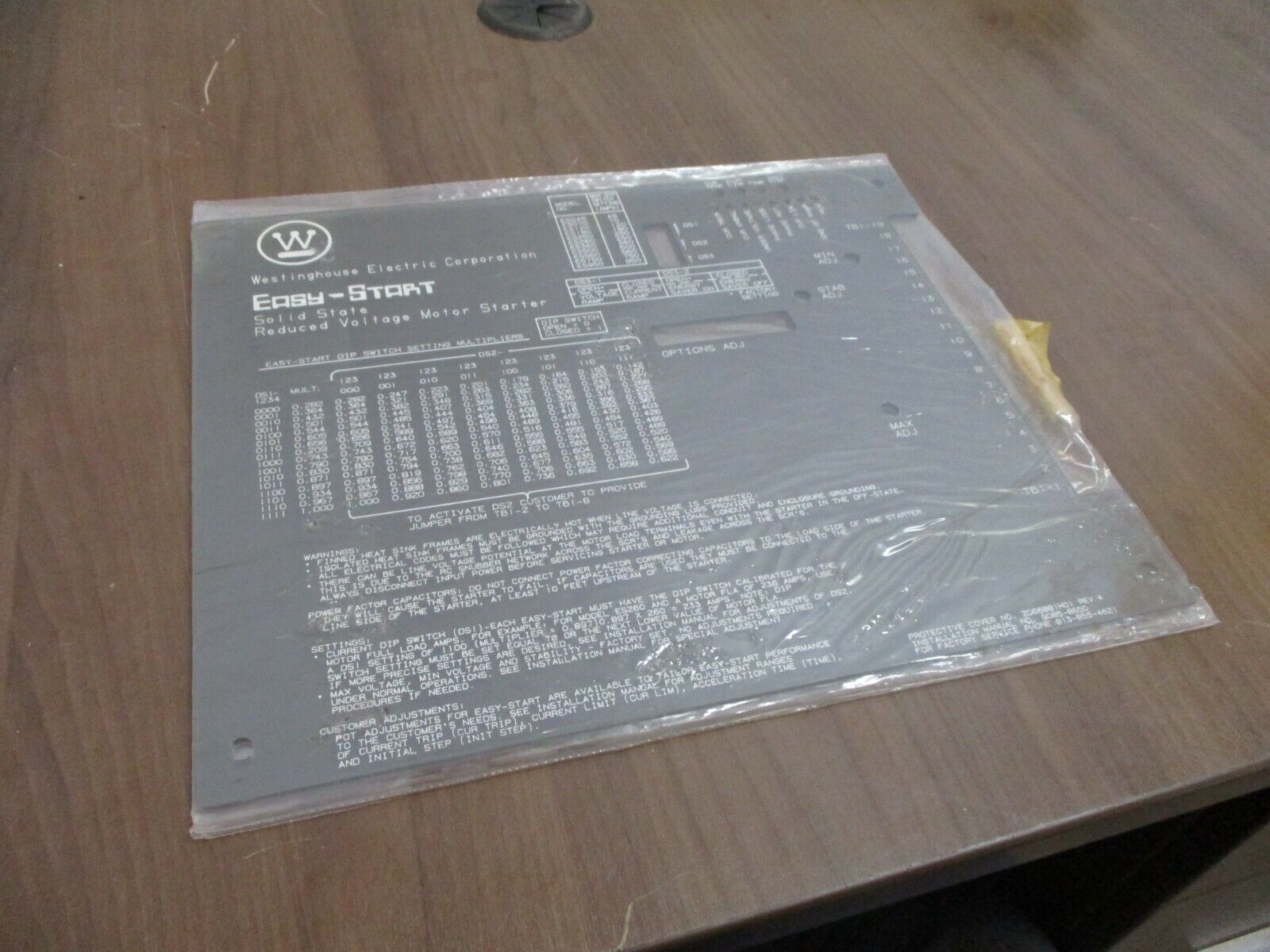 Westinghouse Easy-Start Protective Cover 2D66881H01 Rev. 4 *No Box* New Surplus