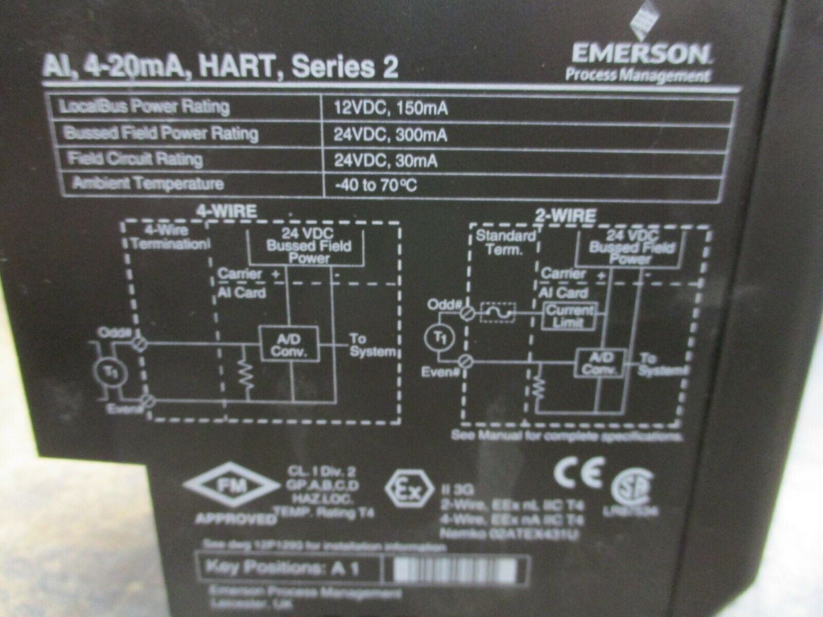 Emerson Analog Input Module 12P2532X092 Series 2 Rev K 4-30mA HART Used