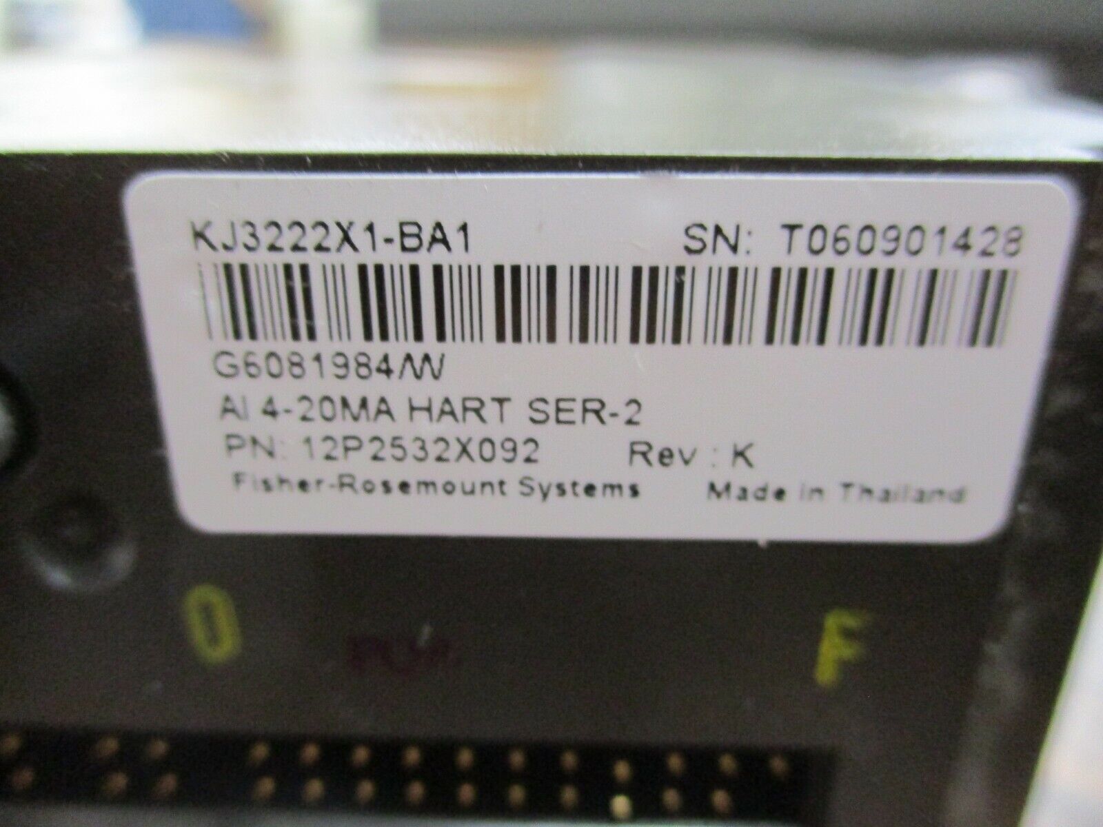 Emerson Analog Input Module 12P2532X092 Series 2 Rev K 4-30mA HART Used