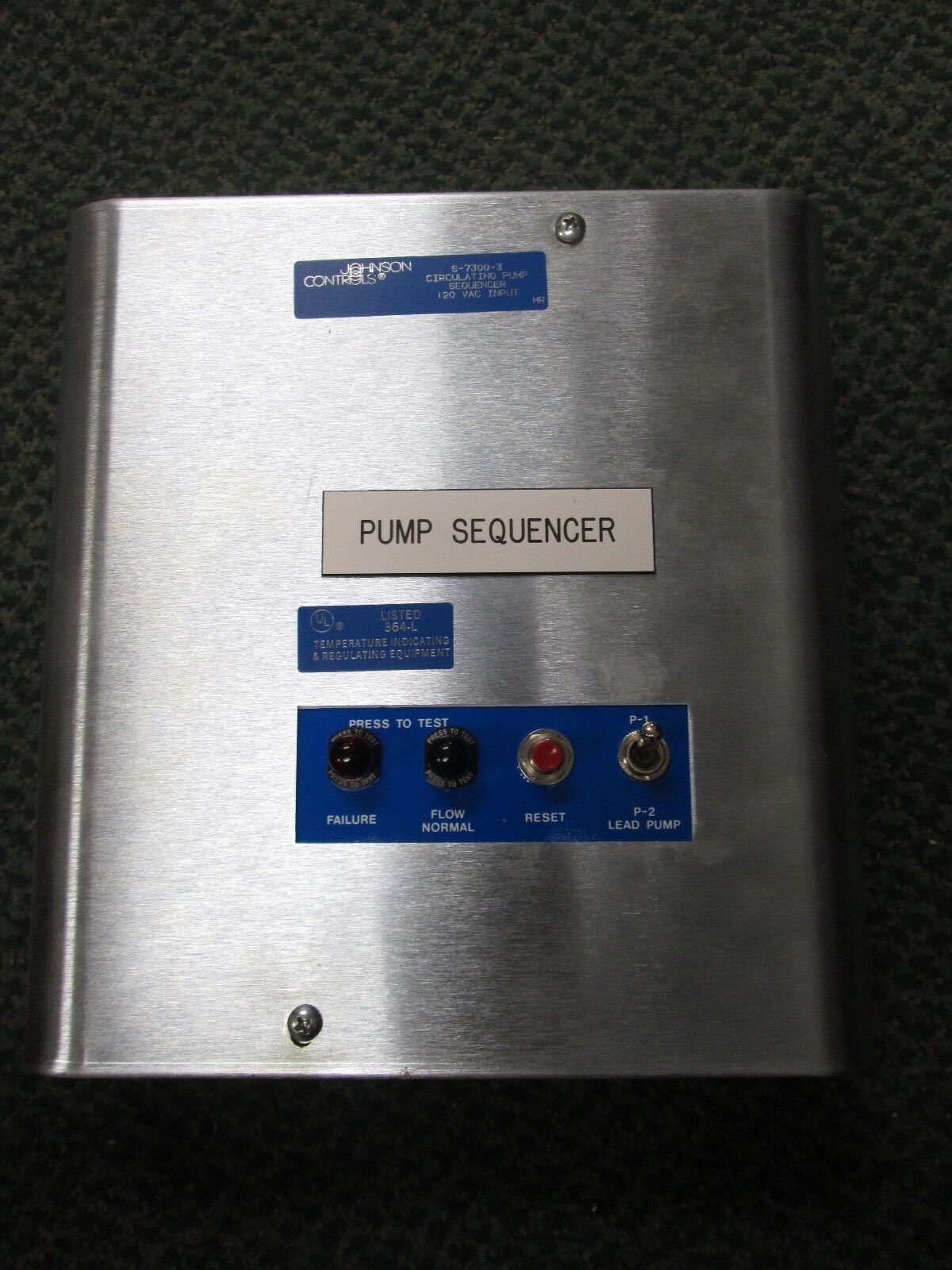 Johnson Controls Circulating Pump Sequencer S-7300-3 120VAC Used