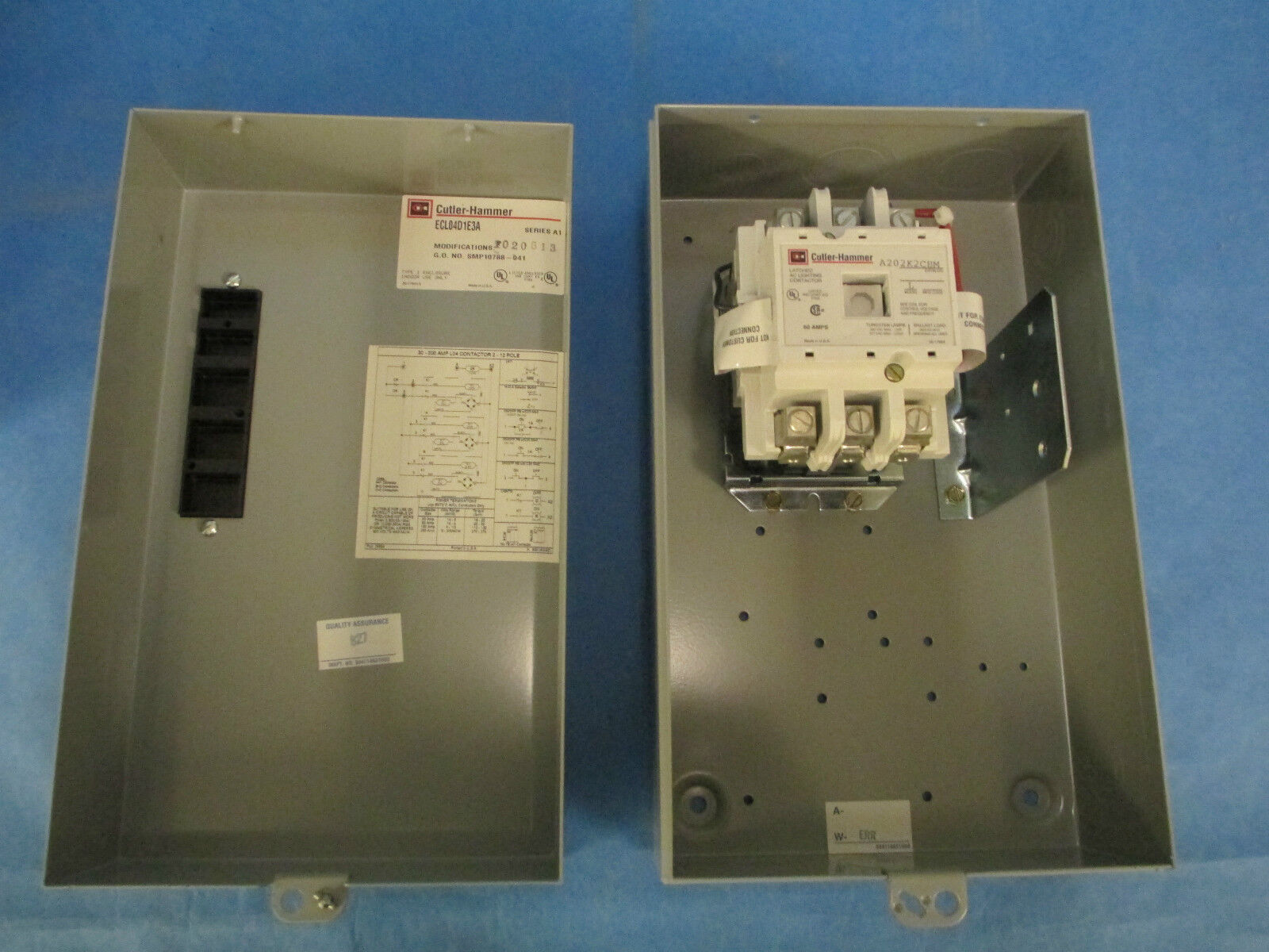 Cutler-Hammer Lighting Contactor, ECL04D1E3A, 60A, 208V 3Pole, New Surplus