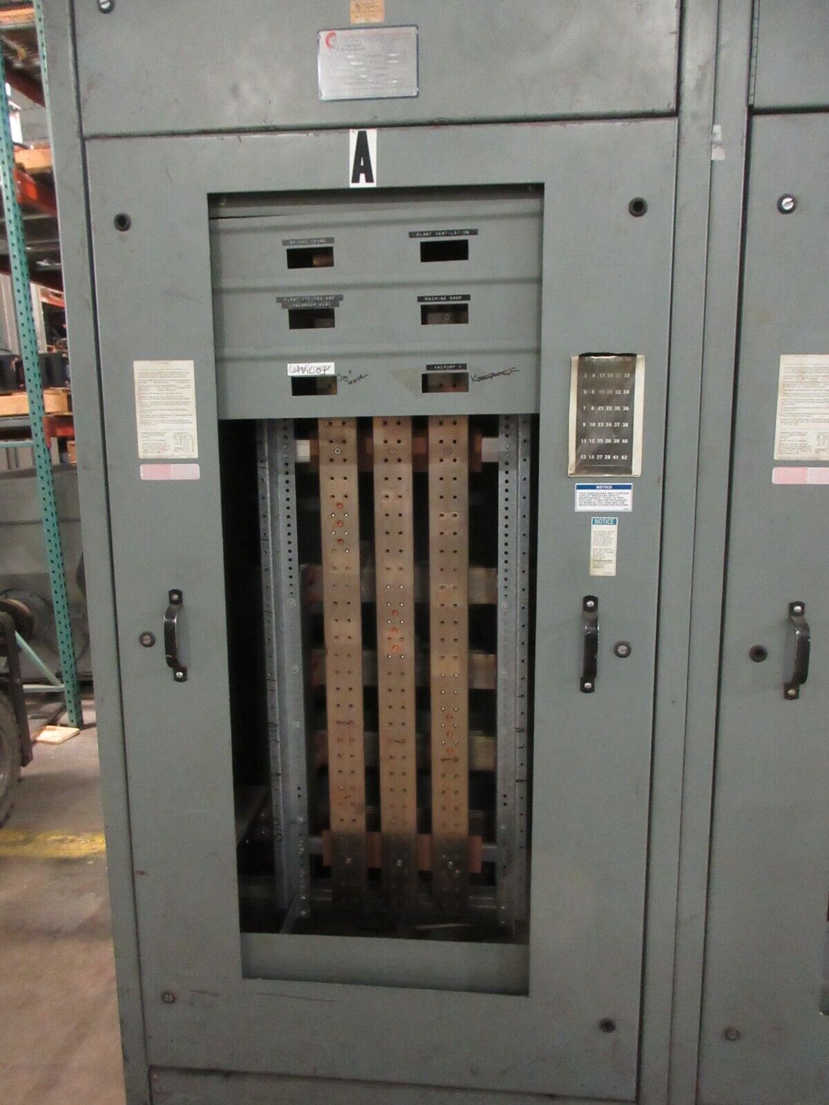 Chicago Switchboard Breaker Panel w/ Ground VL 3611-G6 2400A 277/480V 3P Used