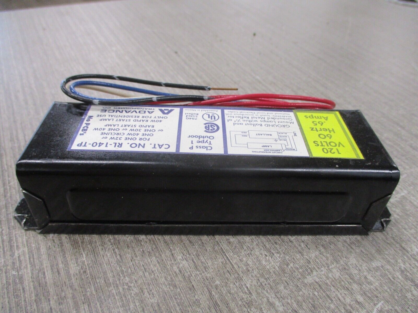 Advance Ballast RL-140-TP 5X788 120V 60Hz New Surplus