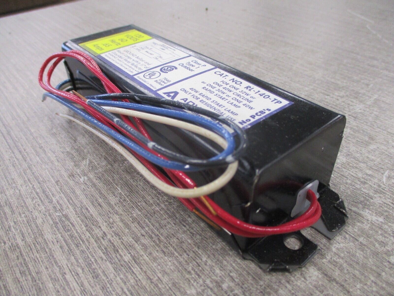 Advance Ballast RL-140-TP 5X788 120V 60Hz New Surplus