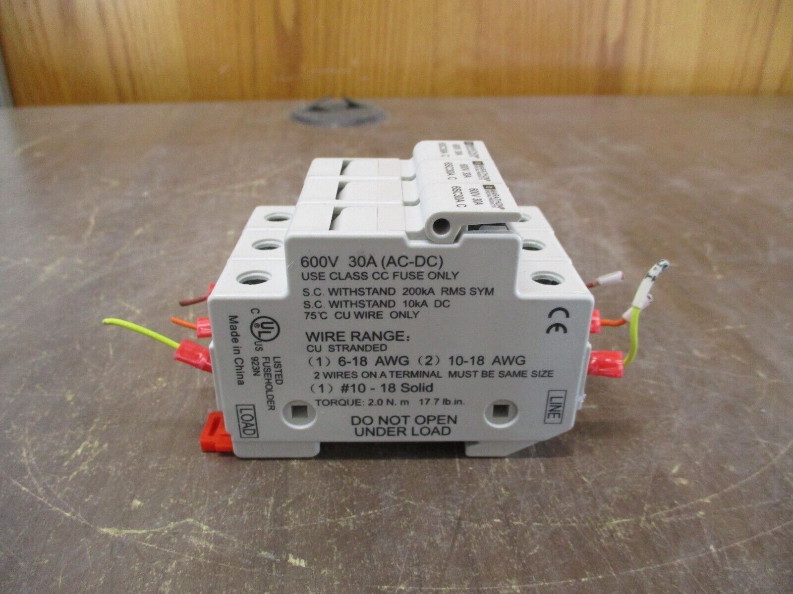 Marathon Fuse Holder 6SC30A C 30A 600V 3P *Lot of 2* Used