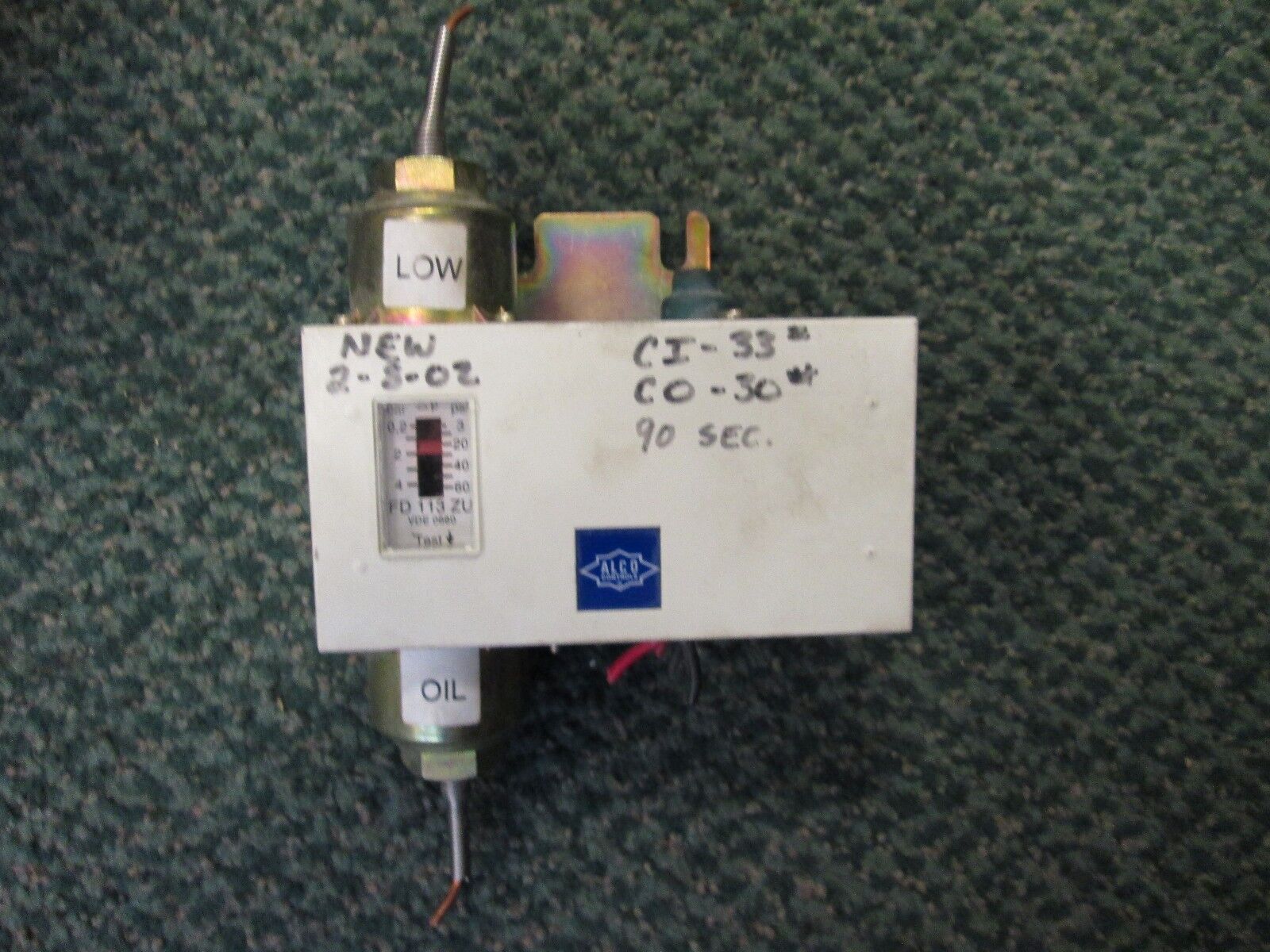 Alco Pressure Control FD113 ZU K S 120/240VAC 334PSI Used