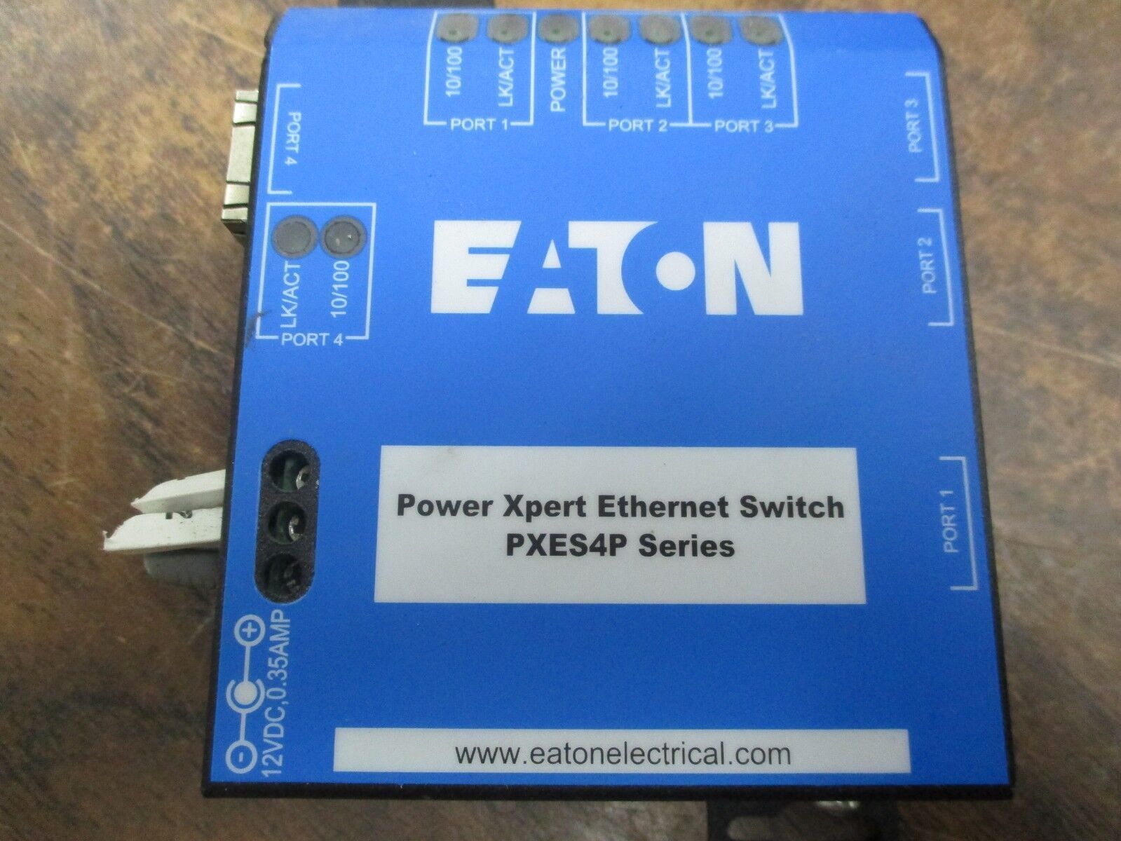 Eaton Power Xpert Ethernet Switch PXES4P24V 4-Port 12VDC 0.35A Used