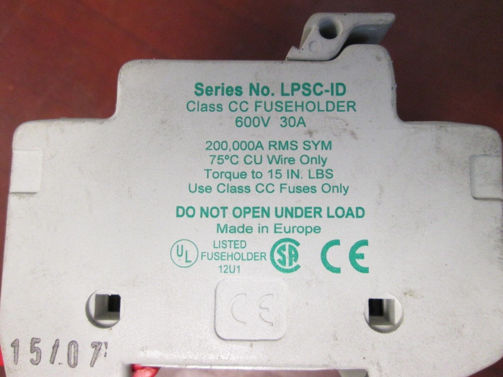 Littlefuse Fuseholder LPSC-ID 3P 30A 600V Used