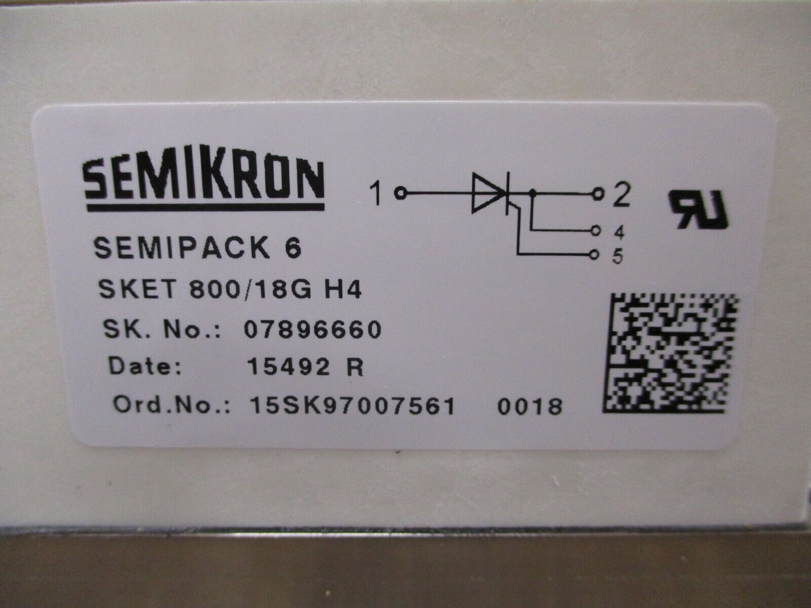 Semikron Semipack 6 Thyristor Module SKET 800/18G H4 Used